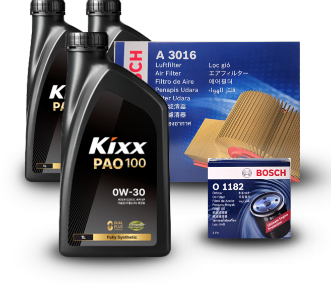 싼타페 (TM) 2.0터보 가솔린 엔진오일세트 킥스 파오100 0W30 (PAO100) (구) 파오1, 킥스 PAO100 0W30 엔진오일세트
