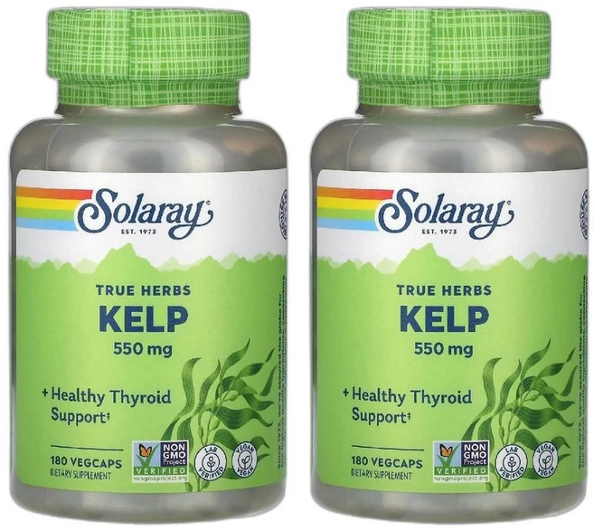 솔라레이 True Herbs 해조류 550mg 베지 캡슐 180정 2개 - 쿠팡