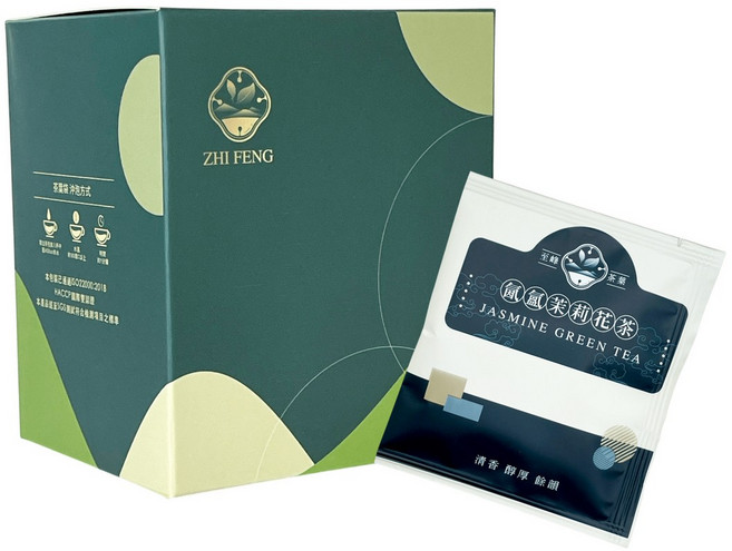 至峰茶業 氤氳茉莉花茶 三角立體茶包, 1個, 氤氲茉莉花茶