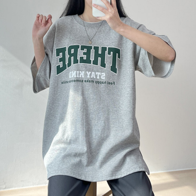 걸즈팩토리 여성용 엘비드박스 오버핏 반팔티셔츠 국내제작