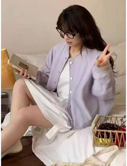 韓系工裝立領棒球服外套 女 春秋新款 寬鬆百搭休閒短款夾克上衣