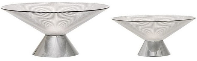 돌잔치 과일그릇 디저트 플레이트 그릇 소반, 투명실버 대형+중형 더 저렴한 세트