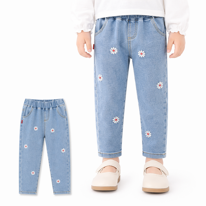 유아동 데님팬츠 남아 여아 청바지 키즈 일자핏 데일리룩 밴딩