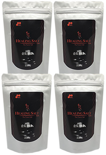 힐링솔트 용융소금 미세플라스틱 불순물 없는 가는 소금 250g 500g 750g 1kg, 4개