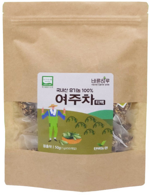 바른하루 단비농원 직접재배 유기농 여주차 티백50T, 1g, 50g, 1개, 50개입