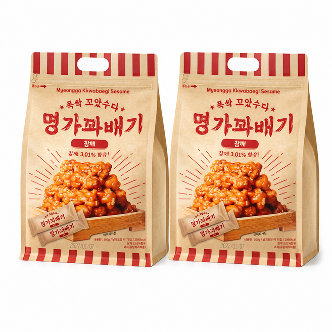 명가꽈배기 참깨, 500g, 2개