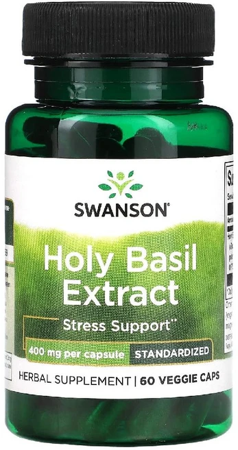 스완슨 홀리 바질 추출물 Holy Basil Extract 400mg 베지캡슐 60정, 1개 - 쿠팡