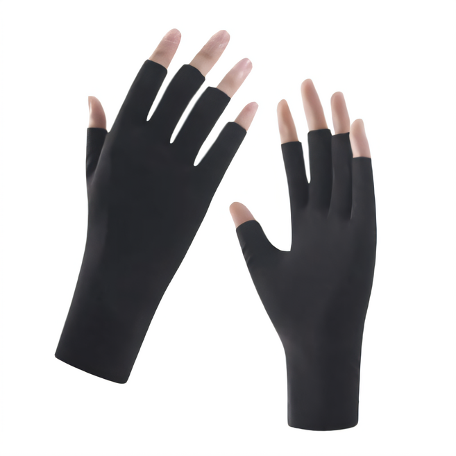 [양민의] 자외선차단 다한증 등산 핑거오픈 쿨장갑 아이스실크 쿨링 반장갑