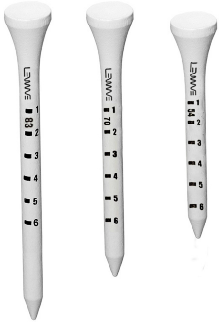 높이조절 눈금 골프티 우드 나무티, 10세트, 화이트