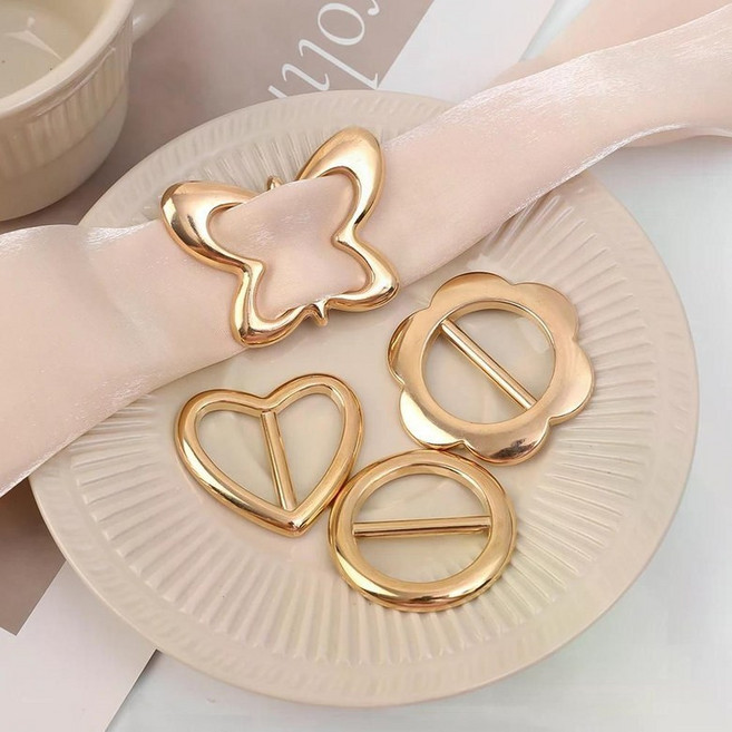 밑단 매듭 브로치 링 티셔츠 패션 허리 스카프 셔츠 버클 액세서리