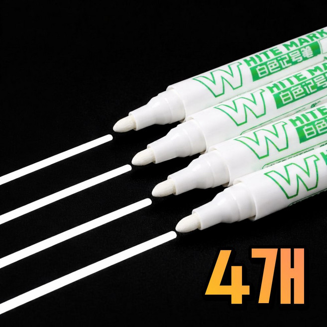 두꺼운 화이트 마카펜 2.8mm, 4개, 1색