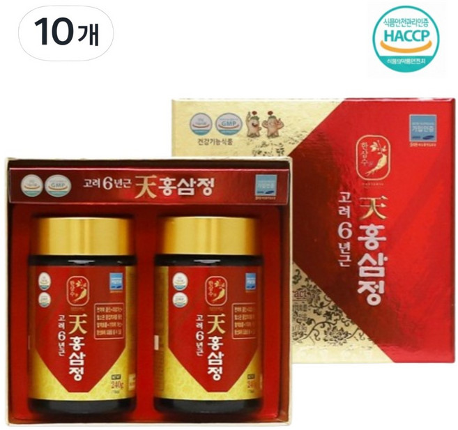 한삼수 고려 6년근 천홍삼정 2p, 10세트, 480g