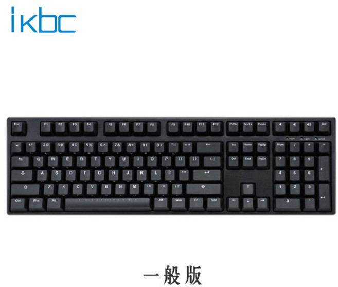 ikbc CD108 德國CHERRY MX軸承 PBT二色成形 機械式鍵盤 中文版 Vintage復古雙色, 全黑版【中文側刻】無附彩色鍵帽,紅軸