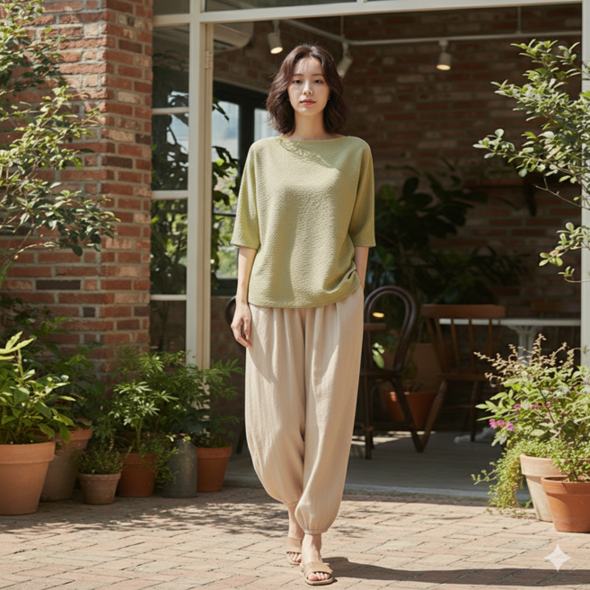 생활한복 통바지 절바지 편한 시원한 생활 개량 실내복 루즈핏 와이드 통팬츠