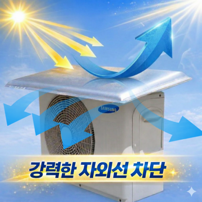 에코와이드 국내산 은박 에어컨 실외기커버 열차단 자외선차단 과열방지 통풍설계 보호커버, 은박형