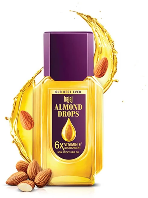 Bajaj Almond Drops Hair Oil 6X Vitamin E Almond Oil Light and Non Sticky, 1개, 200ml - 쿠팡