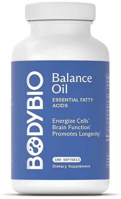 바디바이오 밸런스 오일 - 오메가 3 6 보충제 콜드 프레스 홍화 & 아마씨 뇌 기능 한 피부 및 기분을 지원합니다, 180 Count (Pack of 1), 1개, 180정 - 쿠팡