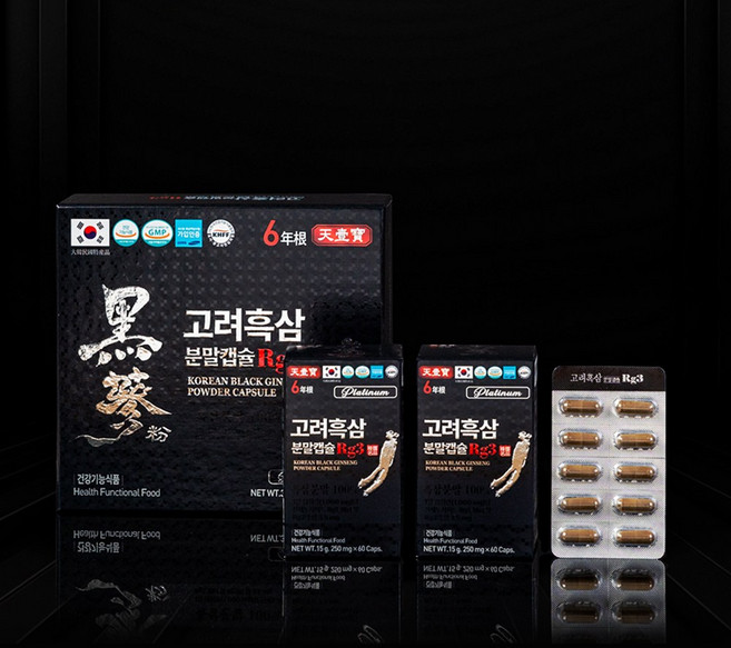 고려흑삼분말캡슐Rg3, 1개, 120정
