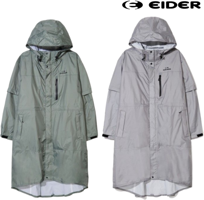 [정상가 : 213 000] 아이더 공용 남성 여성 레인코트 팩커블 휴대성 나일론소재 경량 방수 코트형 우의 여름 야외 행사 여행 장마철 등산 캠핑 트레킹 하이킹 아웃도어 우비, K카키