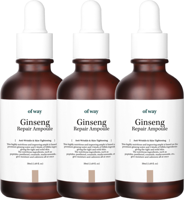 [손상탄력/광채] 오브웨이 홍삼 펩타이드 집중케어 앰플, 3개, 50ml