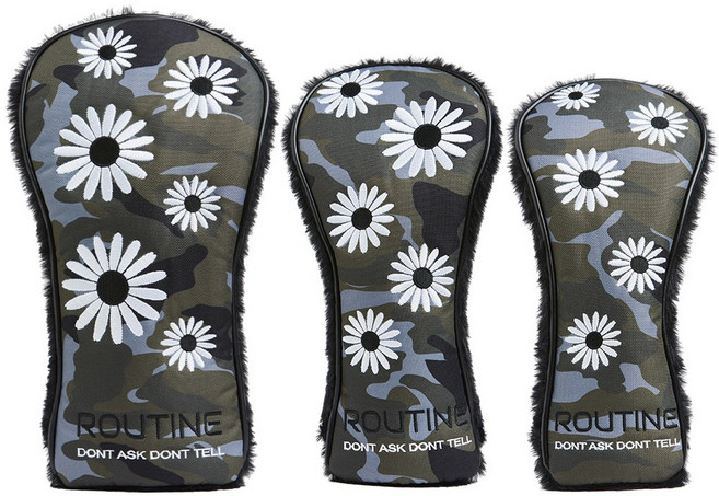 루틴골프 데이지카모 드라이버 우드 유틸리티 골프 커버, 1개, 화이트