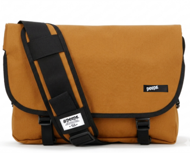 PEEPS 에센셜 메신져백 브라운