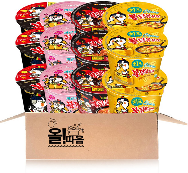 삼양 불닭큰컵 기획세트 7호(불닭3 불닭탕면3 까르보3 치즈불닭3)