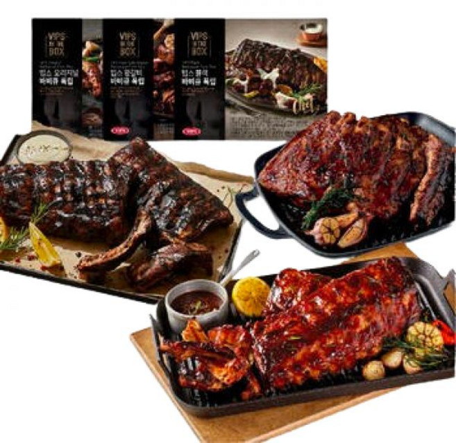 빕스 오리지널폭립 450g 2개 + 왕갈비폭립 640g 2개 + 블랙바비큐폭립 450g 2개
