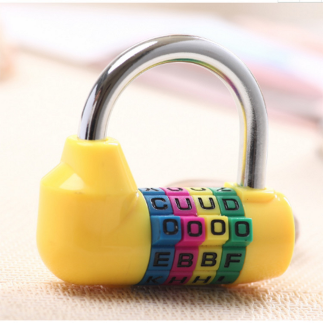 남산타워자물쇠 방탈출 사랑의 와이어 버튼식 하트 비밀번호 사물함 서랍 자물쇠 열쇠, 옐로우, 1개