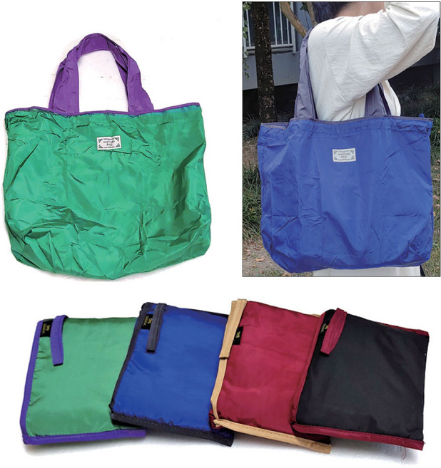 사각지갑디자인 장바구니 시장가방 휴대용 접이식 인쇄가능 [전진무역], 1개, 블루