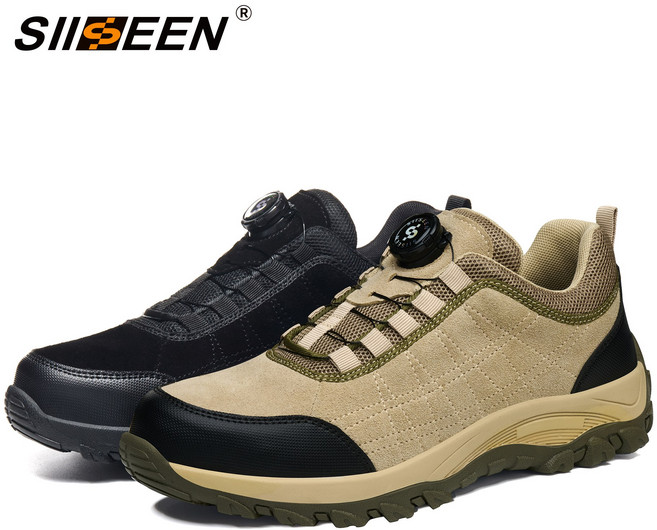 SIISEEN남성 사계절 안전화 다이얼 버튼 미끄럼 방지 편한 작업화S-2511