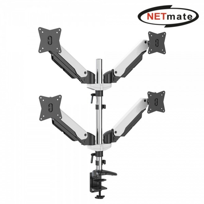 NETmate NM-MA11 책상고정 관절형 쿼드 모니터 거치대, 1개