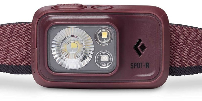 블랙 다이아몬드 스팟 400R 충전식 LED 헤드램프 캠핑 하이킹 달리기 사냥 레드 라이트 헤드램프 모드 사용 시 방수 및 디밍이 가능합니다, Bordeaux, 1개