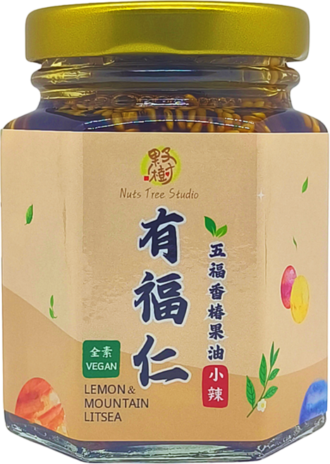 果子樹 Nuts Tree Studio 有福仁 香椿香辣果油 (小辣) 純素多用途料理醬 100g, 3個