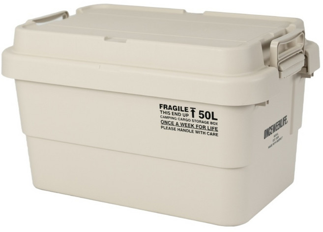 원스위크라이프 캠핑 스태킹 카고 박스 플랫타입, 베이지