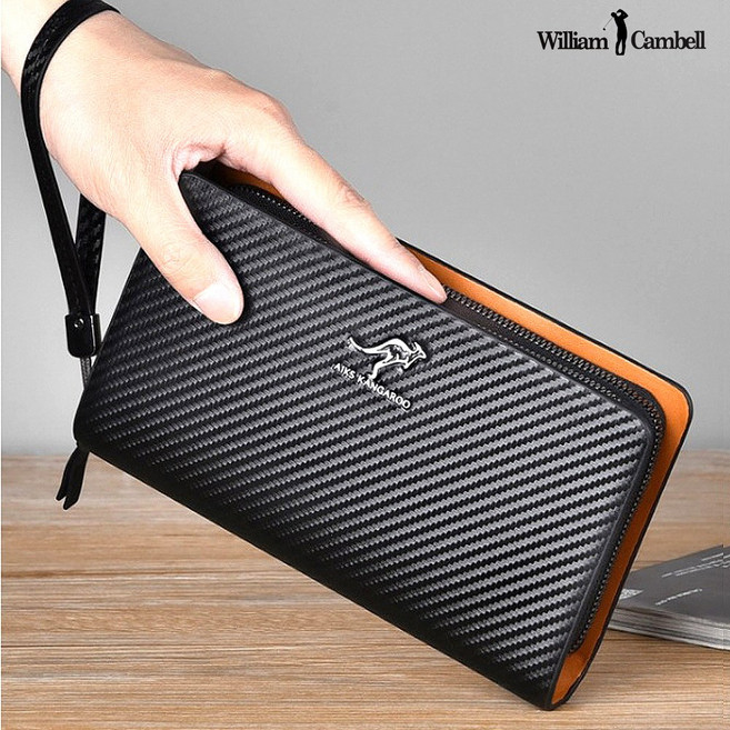 WilliamCambell 남성 클러치백 손가방 파우치 소가죽 일수가방 AK07