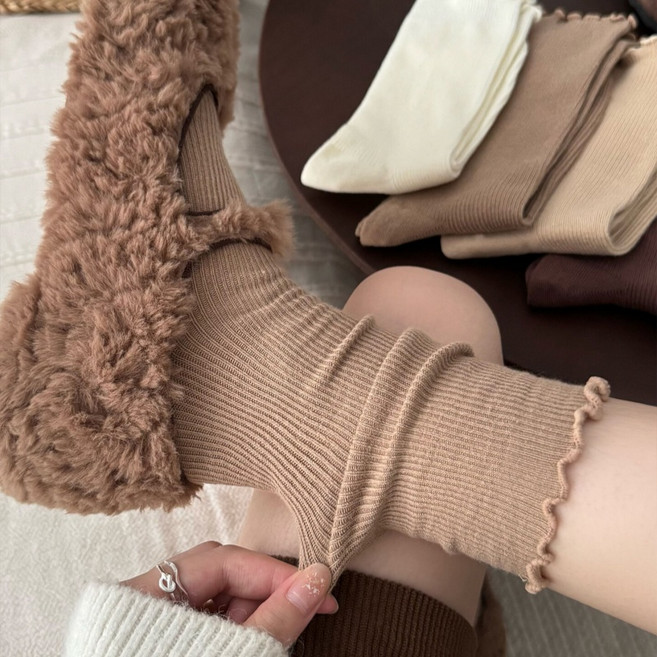 Banjiwu 중통 양말 6켤레 세트