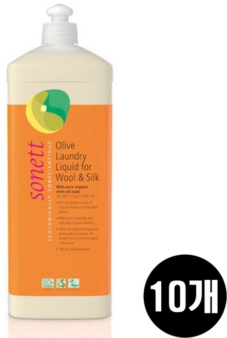 소네트 울 실크 액상 세탁 세제, 1L, 10개