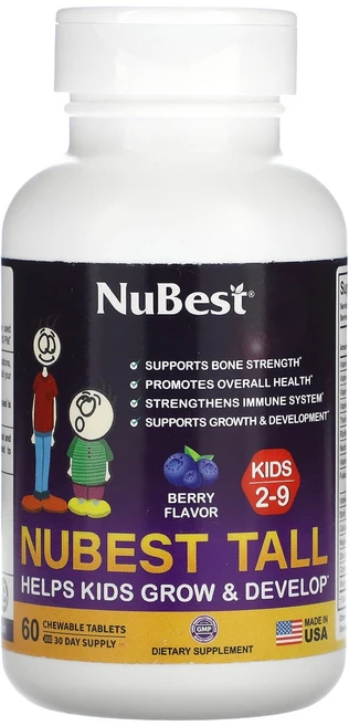 NuBest 톨 어린이용 만 2-9세 베리 츄어블 60정, NuBest톨어린이용만29세베리츄어블60정, 1개 - 쿠팡