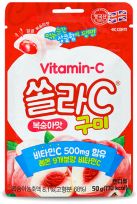 고려은단 쏠라C구미 복숭아맛, 36개, 50g