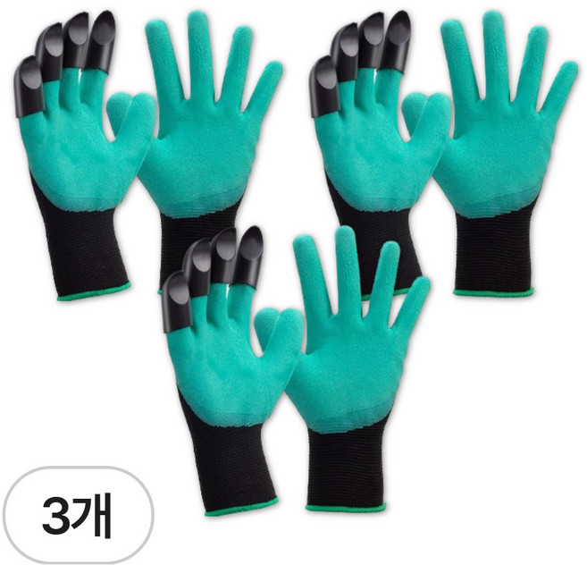 캐쉬템 텃밭 땅파기 화단 꽃심기 가꾸기 호미장갑 원예용 한손 장갑, 3개