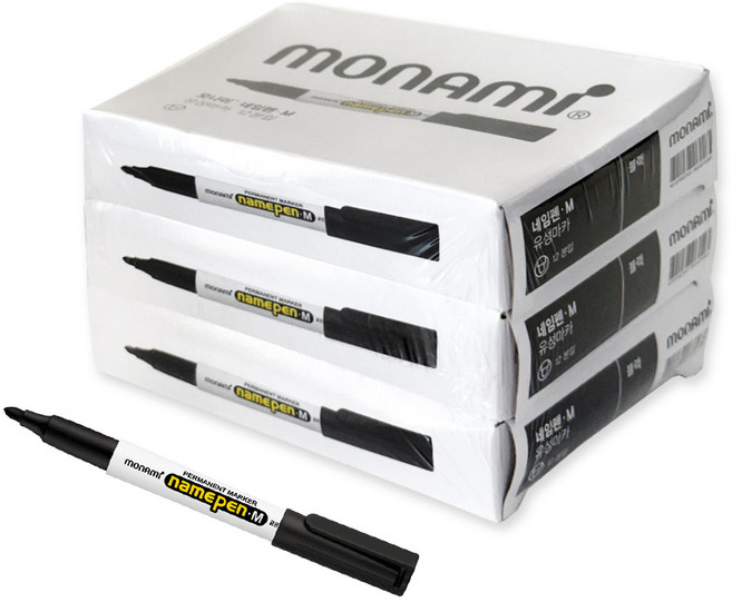 모나미 네임펜 흑색, M 굵은글씨용, 3박스/36개