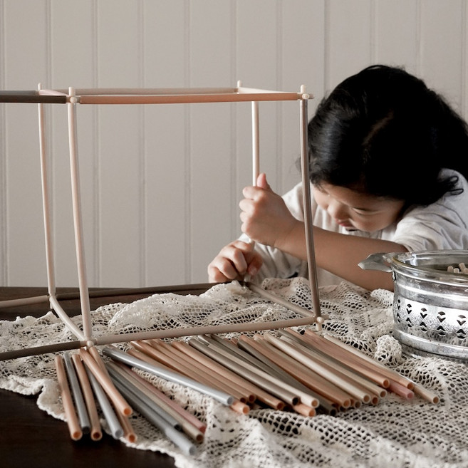 [리틀숑] 빨대블록 500p 국산 블럭놀이 세트 어린이집, 1개