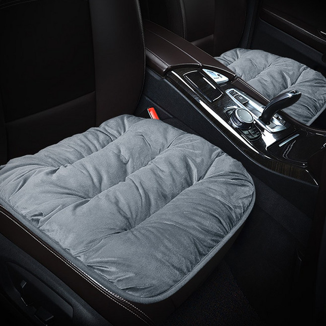 벤비아믹스 뭉쿠 차량용 방석 단품 시트쿠션 시트커버 사계절 두꺼운방석 겨울방석 벨벳 극세사 자동차 장거리 방석 00796, 1세트, 2. 앞좌석 포그그레이 2개