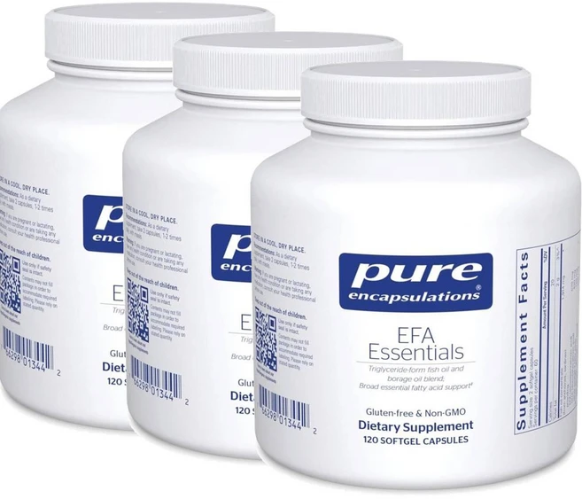 퓨어인캡슐레이션 EFA 에센셜 피쉬오일 보리지오일 블렌드 소프트젤 Pure Encapsulations, 120정, 3개 - 쿠팡