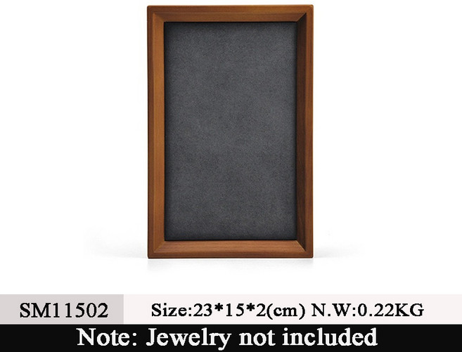 Oirlv 레트로 나무 쥬얼리 트레이 반지 귀걸이 팔찌 직사각형 디스플레이 스탠드