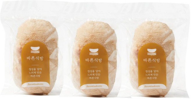 바른식방 통밀 치아바타 (유기농통밀), 3개, 210g