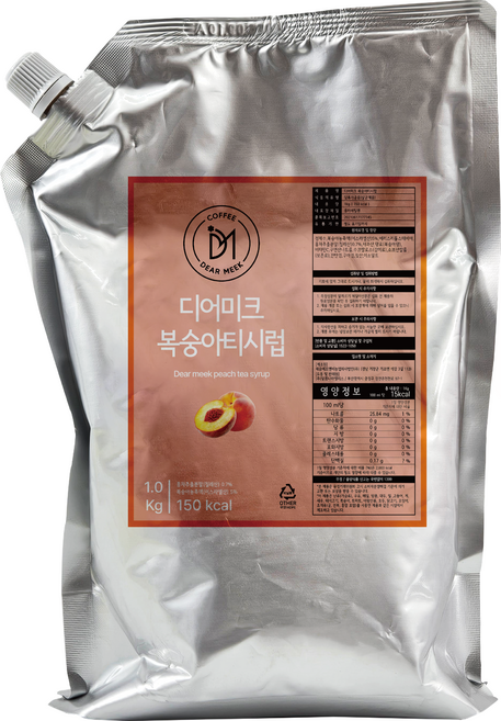 복숭아티 시럽 저당시럽 제로슈가 카페 시럽 홈카페 복숭아 아이스티, 1개, 1kg