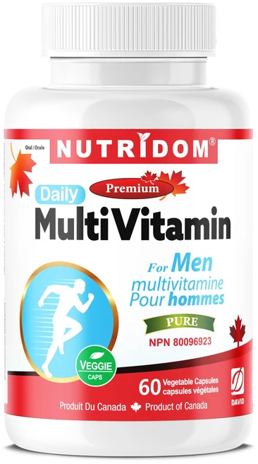 캐나다 뉴트리돔 남성 종합 멀티 비타민 60식물성캡슐 캐나다 직구, 60정, 1개 - 쿠팡