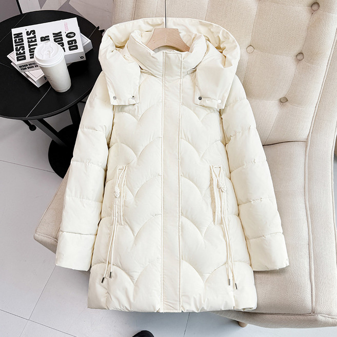 POMTOR 여성용 롱패딩 겨울 탈부착후드 두꺼운 따뜻한 롱기장 보온 아우터